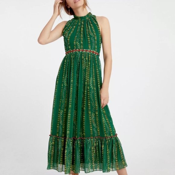 HTF Anthropologie Midori Embroidered Maxi Dress